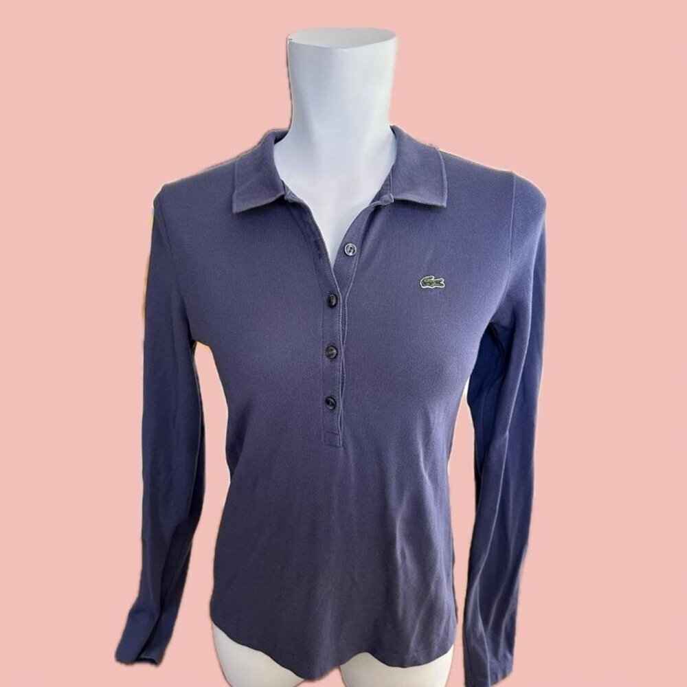 Classic Lacoste long sleeve polo in soft stretch cotton